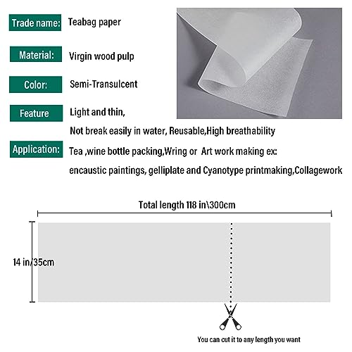 Horsdo Artist Teabag Paper 14"x118" for Mixed Media Art,Handmade Paper DIY Art Craft - Image 3