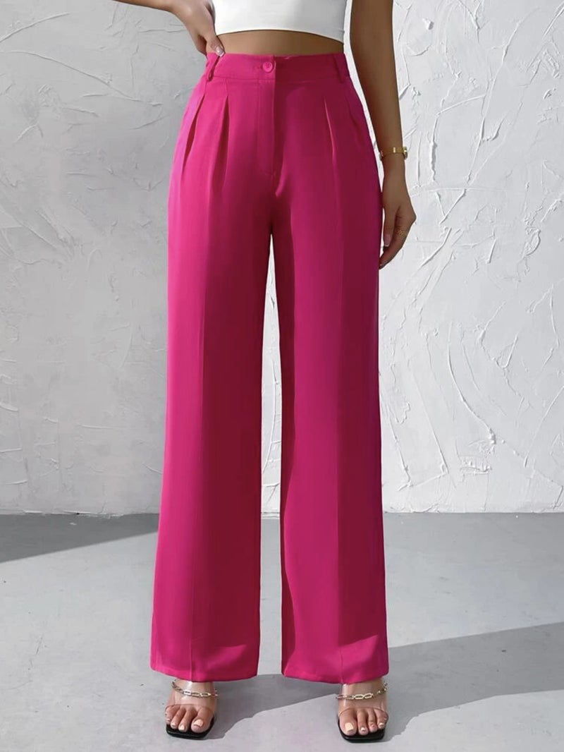 2024 New Elegant Solid Color High-Grade Hanging Wide Leg Dress Pants Pants Women'S Suit Pants - Image 4