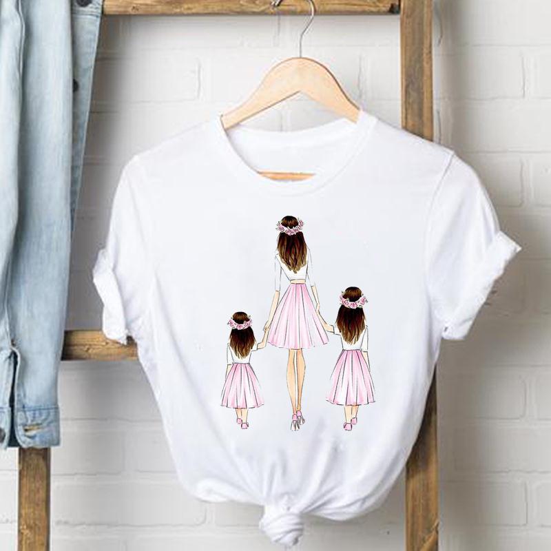Watercolor Mother Print Women'S T-Shirt Trend Fashion All-Match Modal Cotton Women'S Short Sleeve Shirt For Women - Image 1