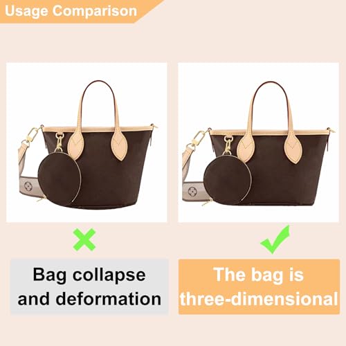 Doxo Purse Organizer Insert for Longchamp Mini/XS Handbags/Neverfull BB,Keeps Le pliage Mini Bags Neat And Shaped (XS/BB,Brown) - Image 3