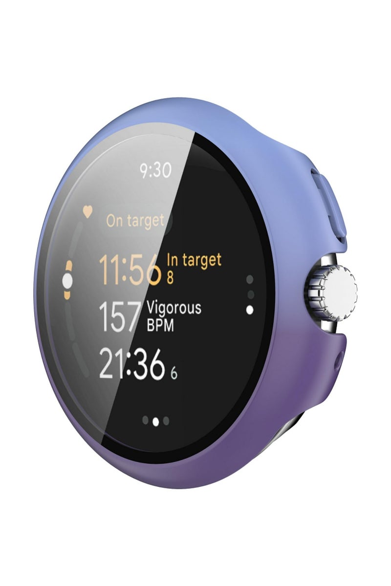 1pcs PC+tempered glass case For Google Pixel Watch 3 High definition high penetration Screen protector Smart watches accessories 45mm Blue Purple - Image 2