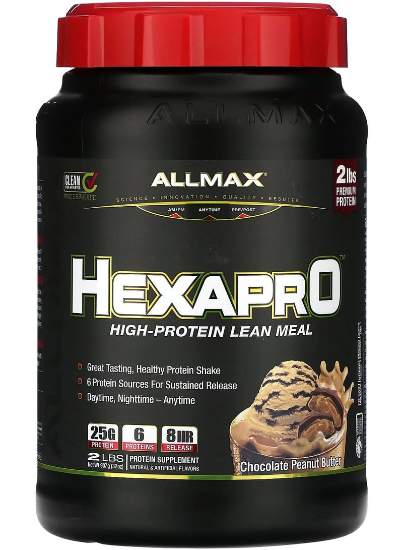 Allmax Hexapro, High-Protein Lean Meal, Chocolate Peanut Butter, 2 lbs (907 g)