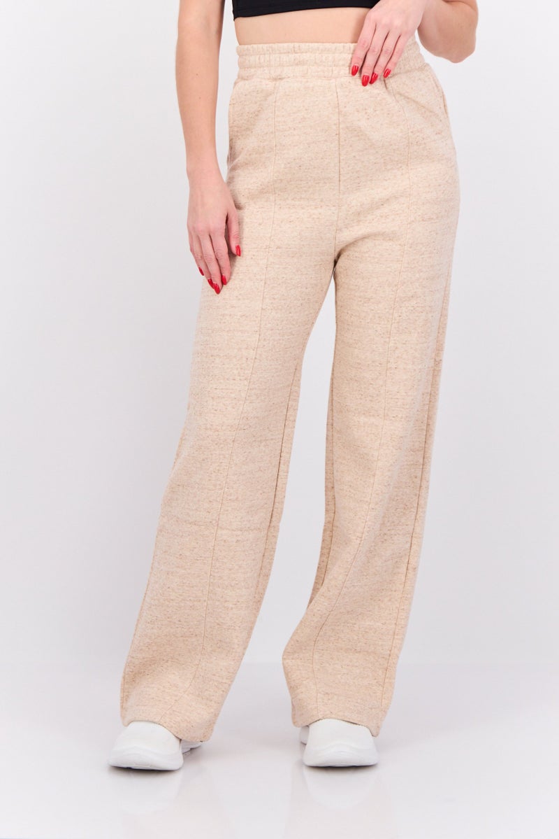 Champion Women Sportswear Fit Drawstring Outdoor Sweatpants, Beige  - Image 1