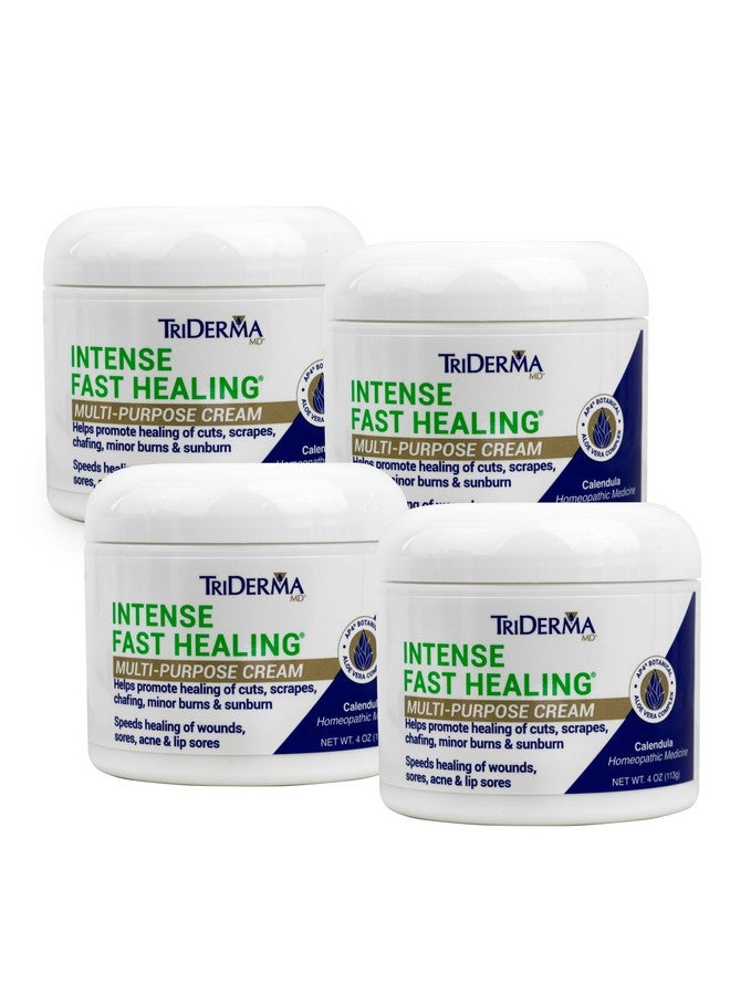 Intense Fast Healing Cream For Sores, Cuts, Scrapes, Cracked Hands, Rashes And Hard-To-Heal Skin Irritations, Therapeutic Skin Care Pack Of 4