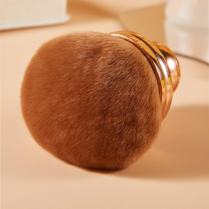 COSHINE Extra Large Rose Gold Self Tanning Blend Brush, 3 Inch Width Professional Kabuki Powder, Foundation, Blusher, Bronzer, Self-tanner Face and Body Brush - Image 2