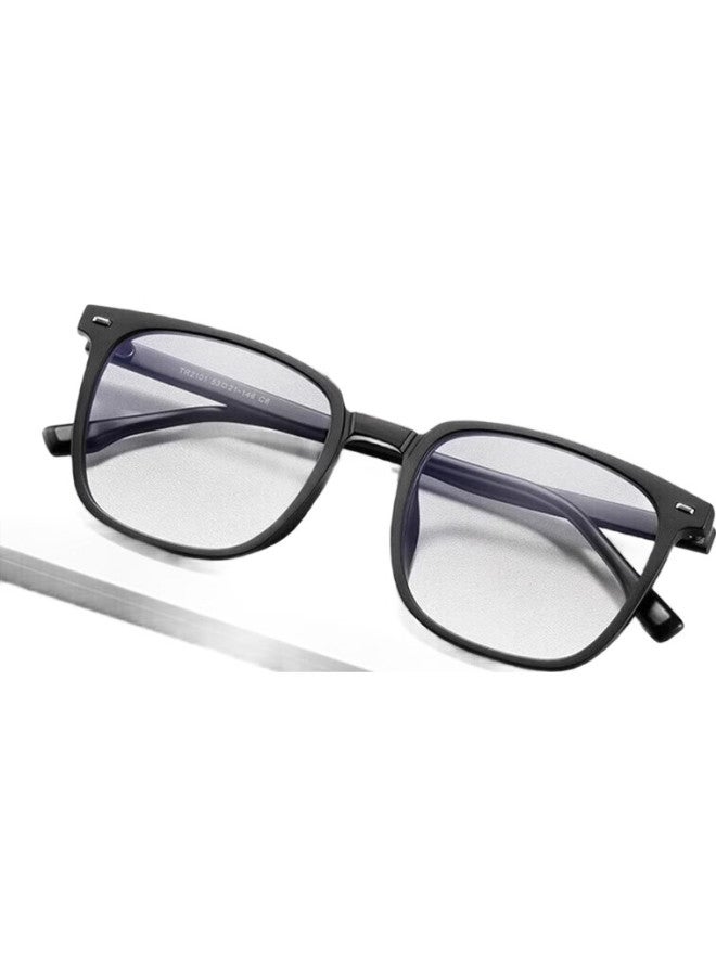Lesca Lunetier Black Frame Glasses For Men, Prescription-Ready, Square Thick Frame, Cool And Trendy, Anti-Blue Light, Large Face, Non-Prescription Glasses - Image 3