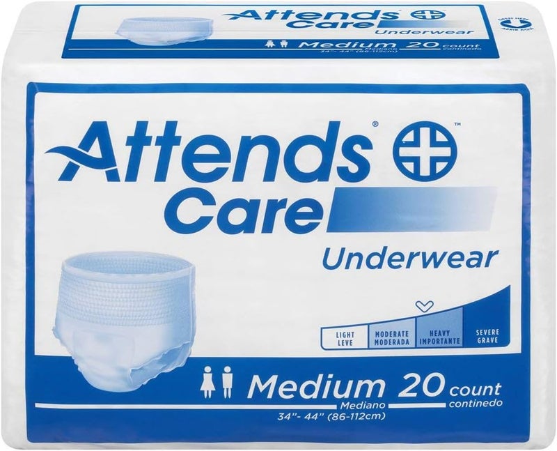Care Disposable Underwear Pull On with Tear Away Seams Medium APV20 Moderate 80 Ct