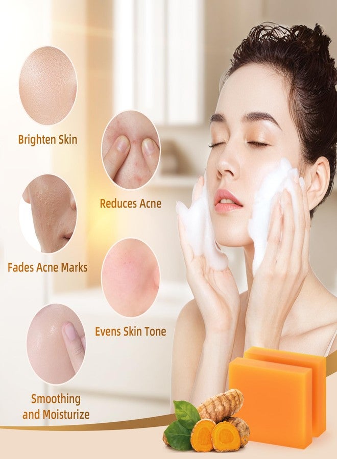 HOYEHOLA Kojic Acid Turmeric Soap Bar - Dark Spot Remover for Face Even Skin Tone, Moisturizing & Nourishing Natural Ingredients 4Packs - Image 5