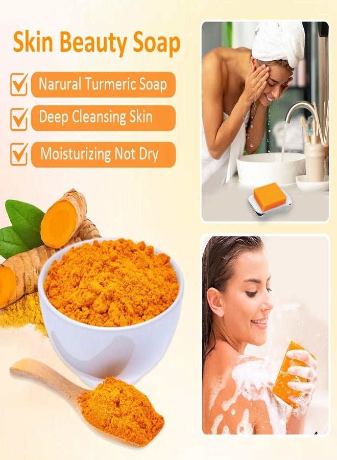 HOYEHOLA Kojic Acid Turmeric Soap Bar - Dark Spot Remover for Face Even Skin Tone, Moisturizing & Nourishing Natural Ingredients 4Packs - Image 3