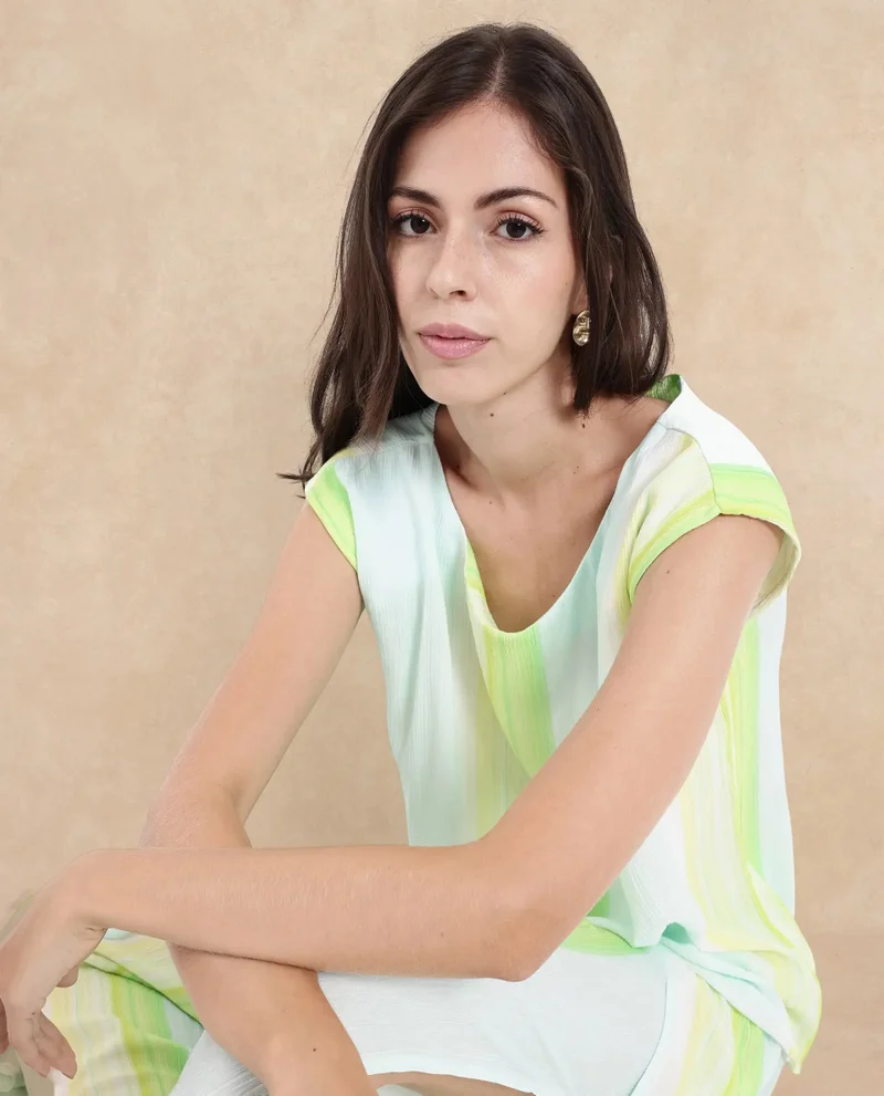 Rareism Women's Abstract Print Flowy Sleeveless Top