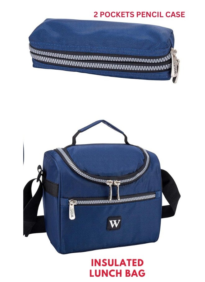 Wires 3 Piece Kids School Trolley Bag laptop compartment 8Wheels With Lunch bag & Pencil Case  - Image 5