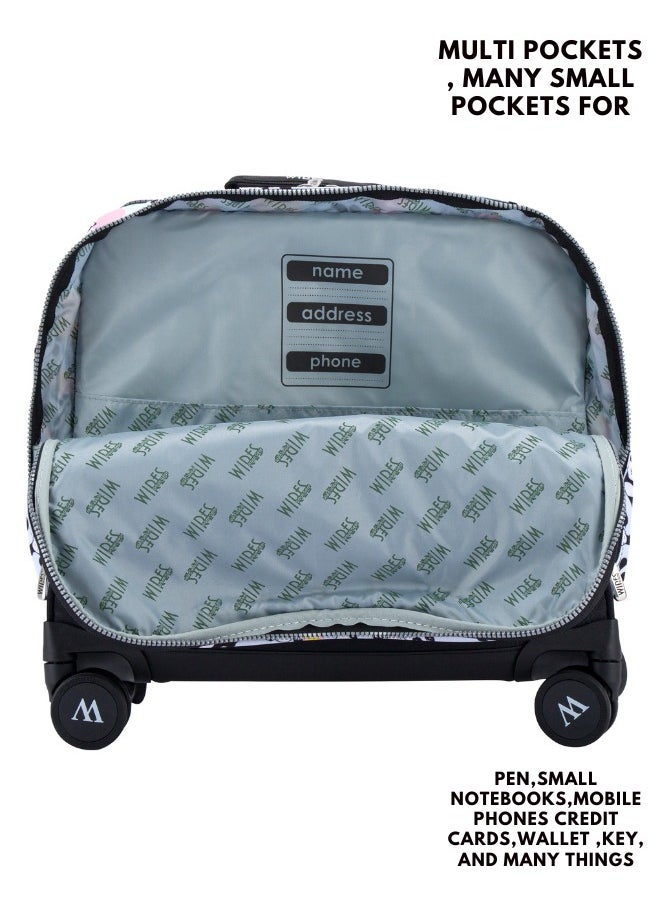 Wires 3 Piece Kids School Trolley Bag laptop compartment 8Wheels With Lunch bag & Pencil Case  - Image 3
