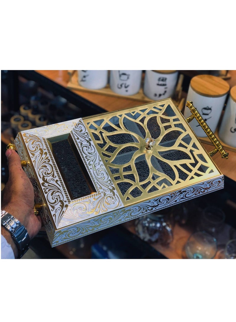 طقم تسالي + علبه مناديل اكليريك بغطاء - Image 3