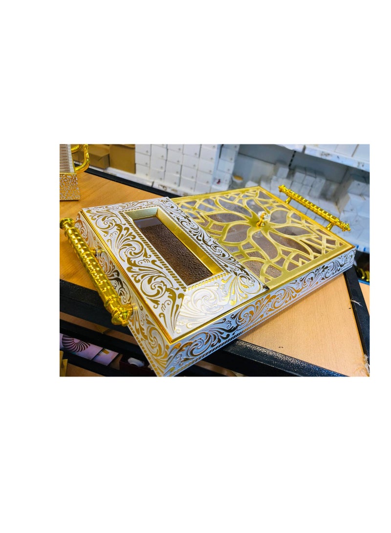 طقم تسالي + علبه مناديل اكليريك بغطاء - Image 4