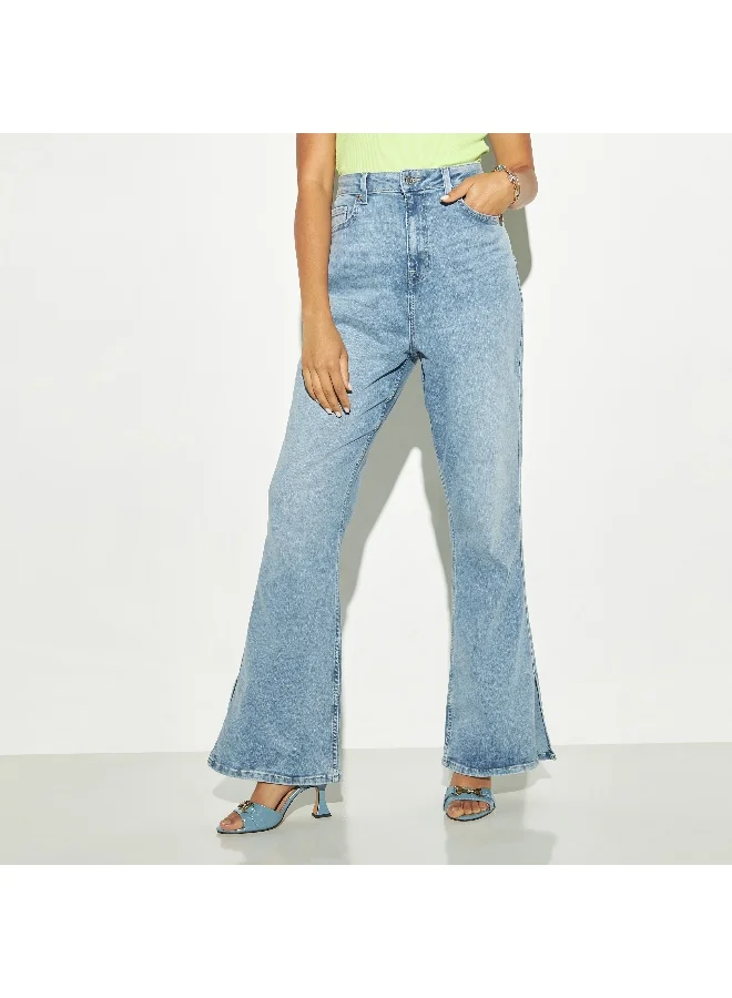 Lee Cooper Lee Cooper Flare Leg Jeans with Slits and Pockets