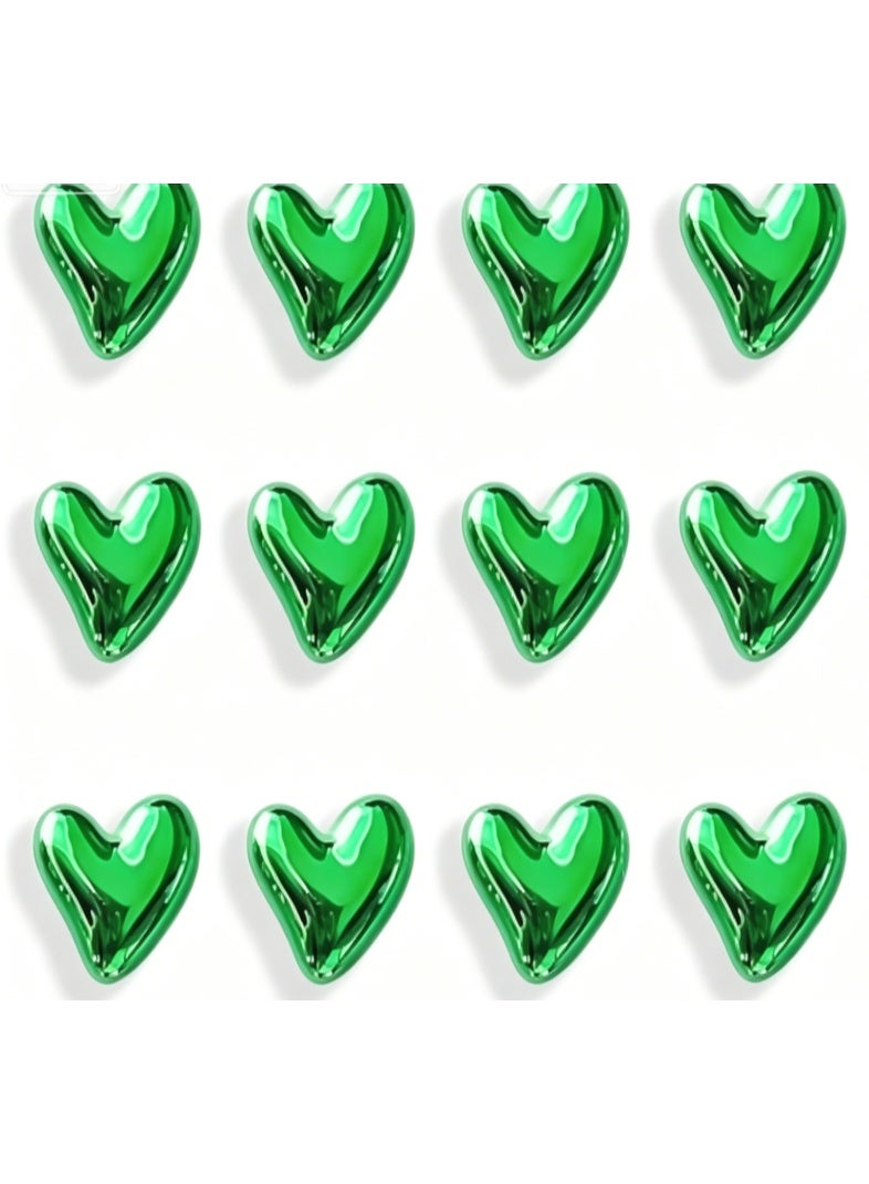 Cross-Border Creative Electroplated Love Heart Fridge Magnets Cute Peach Heart DIY Magnetic Stickers Home Decoration Magnets Wholesale
