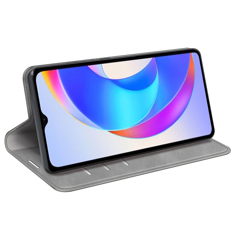 إيروريكس غطاء هاتف For Honor X5c Plus بتصميم ريترو - مصنوع من الجلد المغناطيسي الماص (رمادي) - Image 5