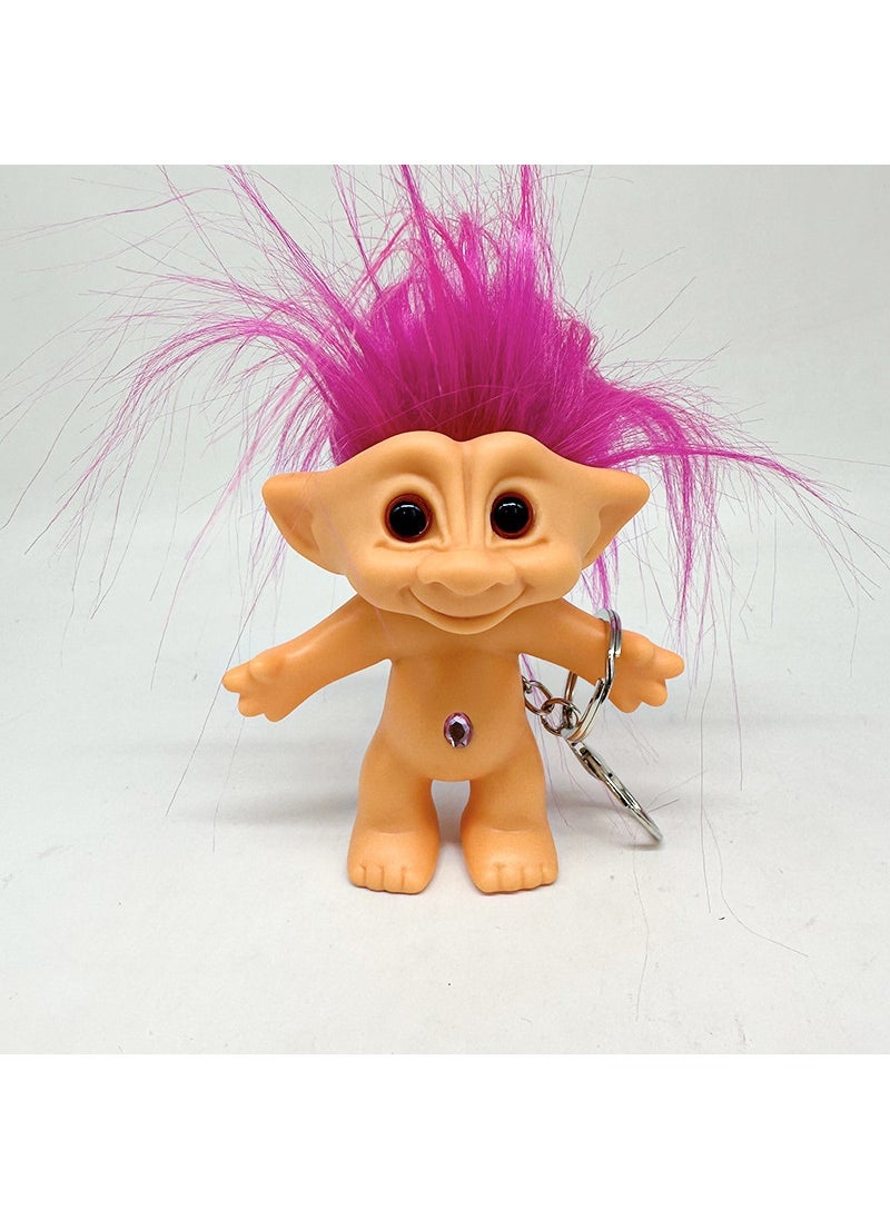 Arabest - Vintage Troll Dolls 10cm Long Hair Purple - Image 1