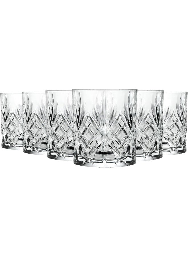 RCR 25935020006 Melodia Crystal Short Whisky Water Tumblers Glasses, 8.05 oz, Set Of 6-Clear - Image 1