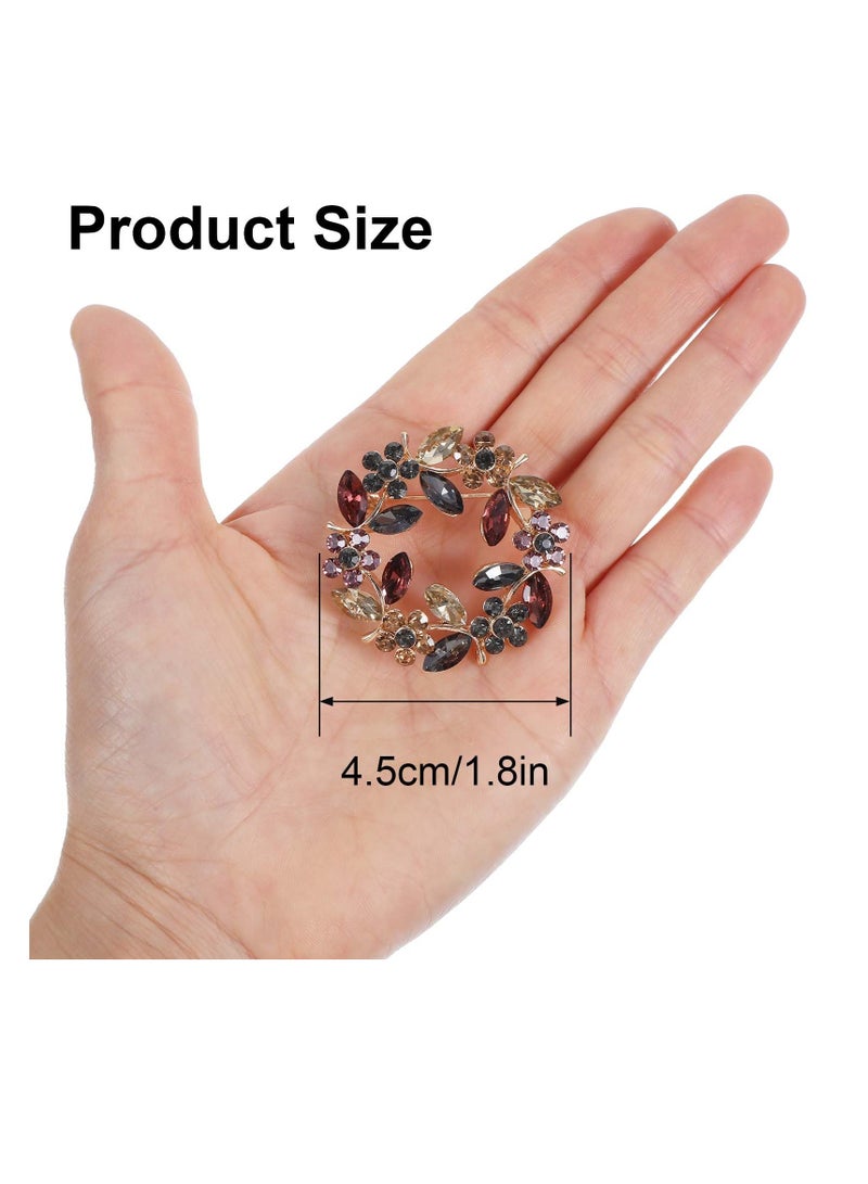 SUNSAR Crystal Pearl Flower Brooch Pin Set, Rose Floral Vintage Wreath Design for Women, Wedding and Formal Events - Image 2