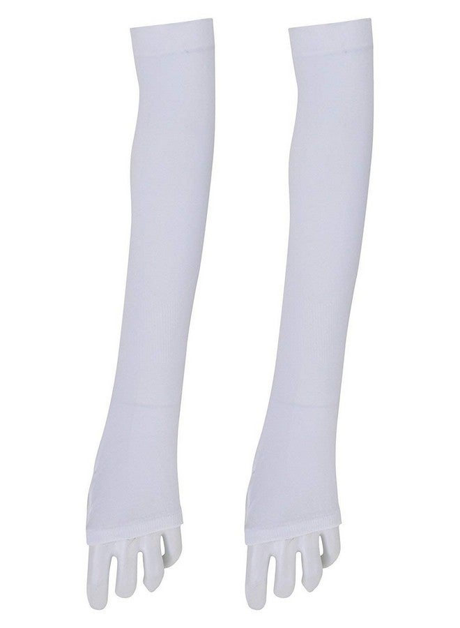 Kuber Industries Unisex Cotton Full Hand Arm Sleeves Gloves Set|Sunlight Protection|Soft & Comfortable Fabric|Size 64 X 10 Cm, Set Of 2 Piece (Cream), Pack of 1 - Image 4