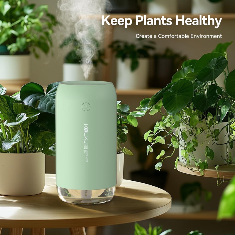 KQLKJ Portable Mini Humidifier, KQLKJ 350ml Small Cool Mist Humidifier, USB Personal Desktop Humidifiers for Bedroom Car Office Travel with Auto Shut-Off & 2 Mist Modes (Green) - Image 4