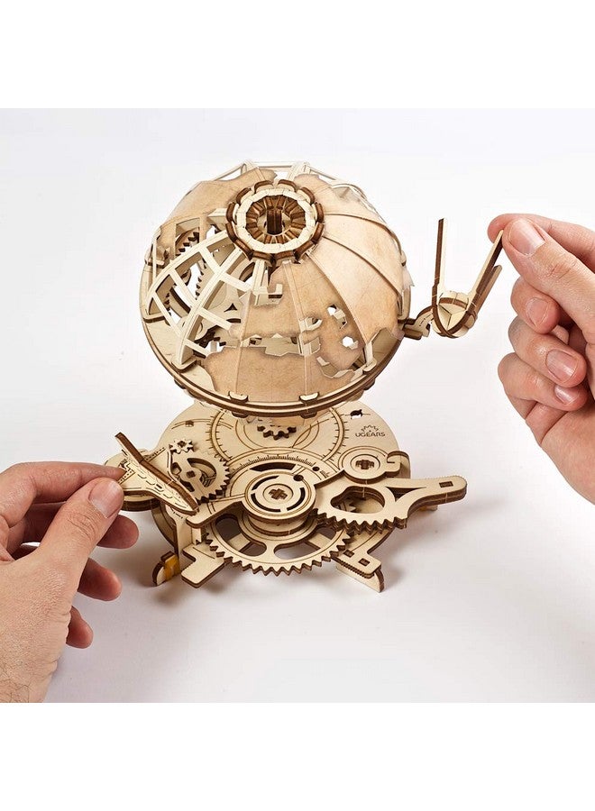 أوجيرز مجموعة ديكورات المكاتب العتيقة من Ugears Globus - ألغاز تعليمية إبداعية خشبية، ومجموعات نماذج ميكانيكية ثلاثية الأبعاد ذاتية التجميع للبناء، وألغاز تحفيزية للبالغين، وديكور طاولة فريد من نوعه - Image 5