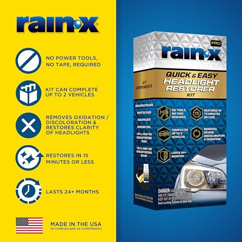 Rain-X RainX 610200 2Step Headlight Restorer Kit Restores Clarity of Headlights Preventing Oxidation Discoloration Quick Effective in Just 15 Mins with No Tools or Tape Required - Image 3