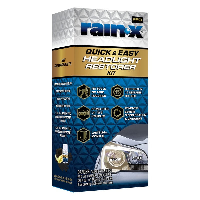 Rain-X RainX 610200 2Step Headlight Restorer Kit Restores Clarity of Headlights Preventing Oxidation Discoloration Quick Effective in Just 15 Mins with No Tools or Tape Required - Image 2