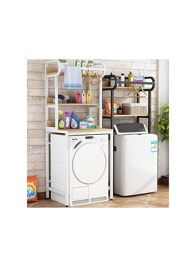 IAF 3-Tier Wash Machine Rack Laundry Room Storage Shelves Bathroom Corner Stand Home Storage Organizer Space Saver White - Image 2