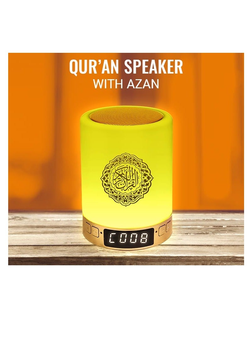 مصباح لمس مكبر صوت للقرآن - مصباح ذكي يعمل باللمس ومكبر صوت بلوتوث محمول بجوار السرير، 14 ترجمة و18 قارئًا مكبر صوت AZAN مع التحكم في التطبيق، 7 أضواء ليلية قابلة للتغيير SQ112 - Image 4