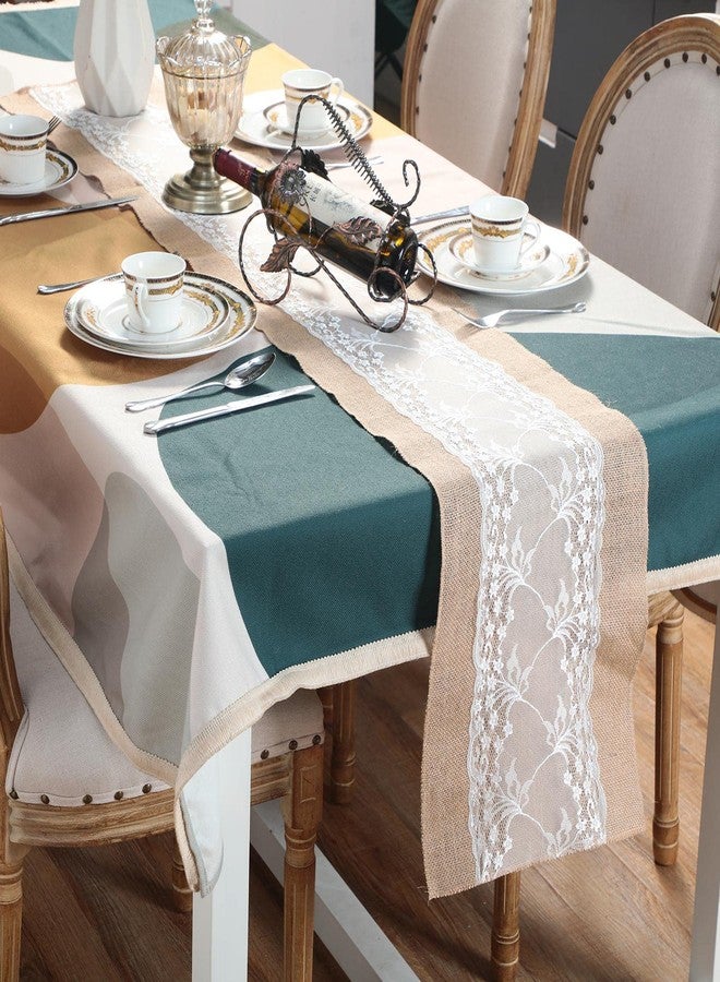 Shimeyao 12 Pcs Burlap Table Runner 11.8 x 70.9 Inch White Lace Table Cover Rustic Country Wedding Decor Jute Linen Vintage Table Cloth for Party Farmhouse Home Engagement Holiday Birthday Party Favor - Image 3