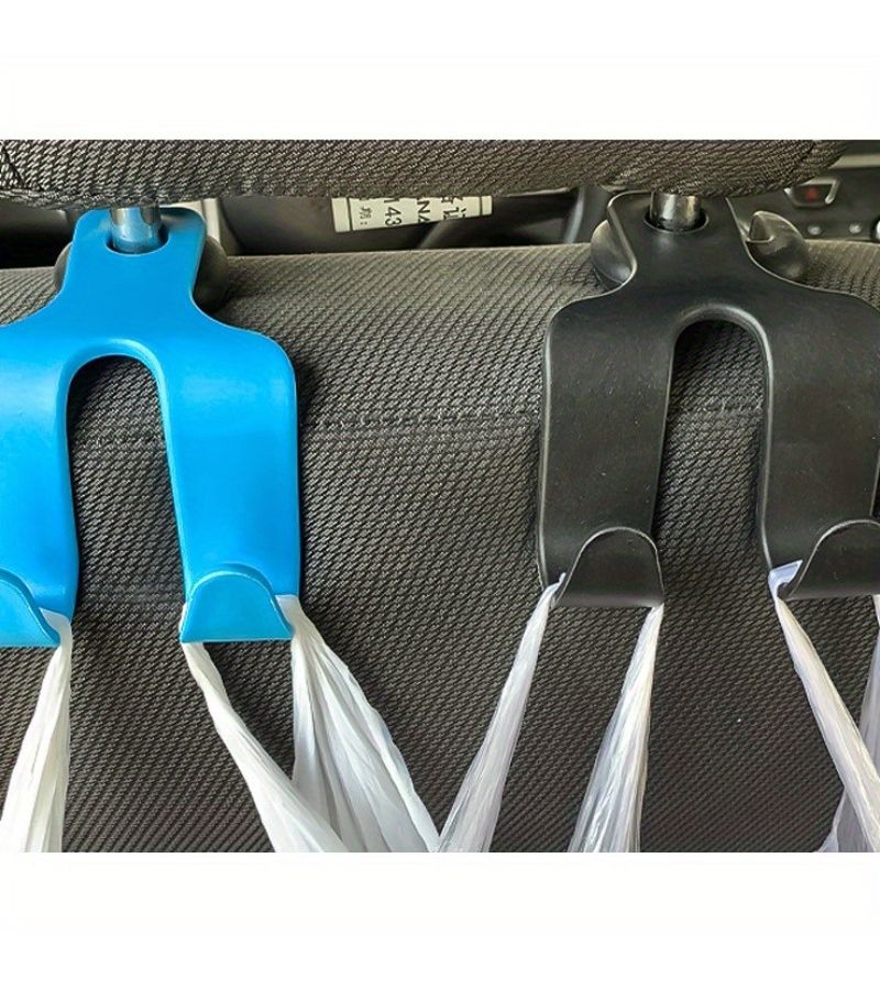 2Pcs Grey Car Back Seat Headrest Hook For Interior Storage Organization - Image 2