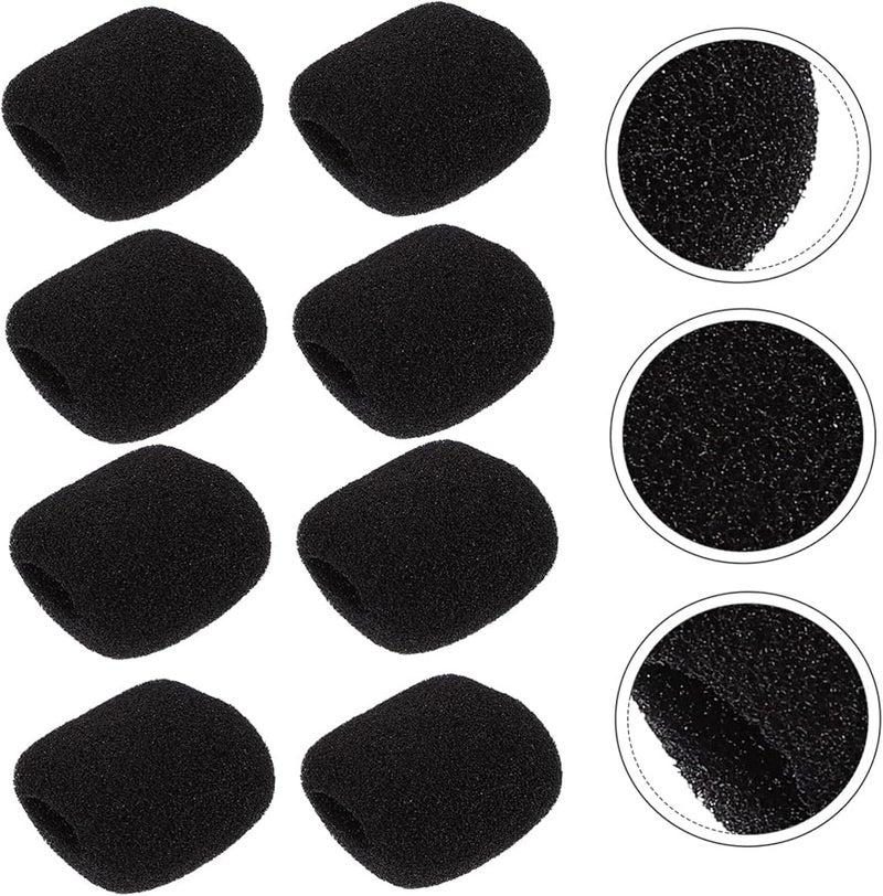 100pcs Black Microphone Foam Windscreen Covers For Enhanced Protection Against Wind And Spit - Image 4