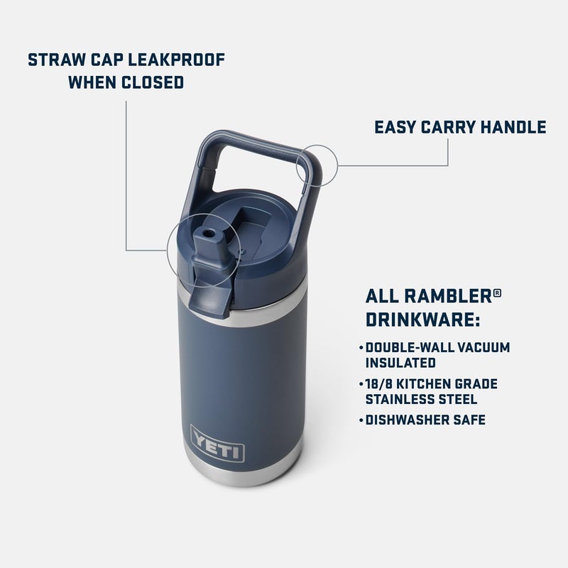 YETI Rambler Jr. 12 oz Kids Bottle, with Straw Cap - Image 1