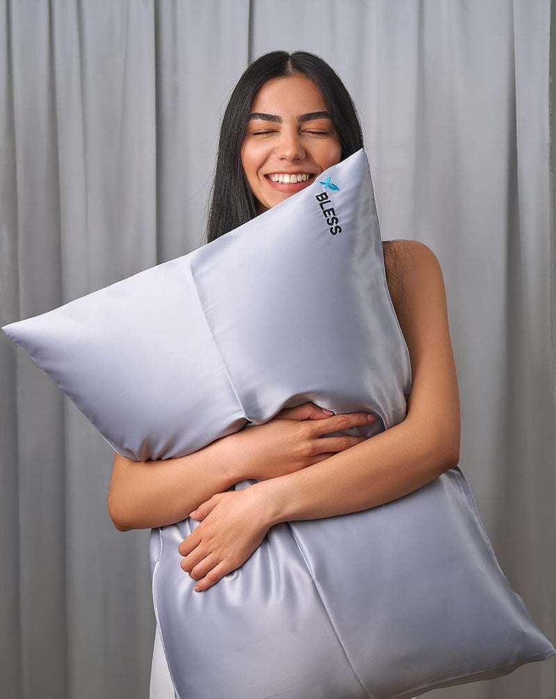 Bless satin pillowcase (silver) - Image 3