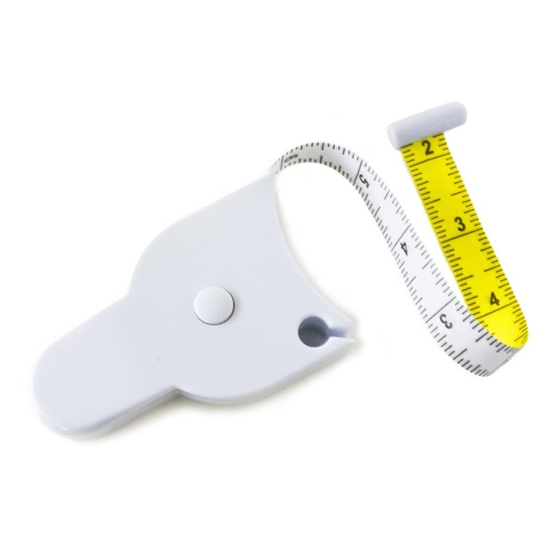 PERFECT MEASURING TAPE شريط قياس مثالي للجسم - شريط قياس قابل للسحب للجسم: الخصر والورك والصدر والذراعين والمزيد! 80 بوصة (أبيض) - Image 1