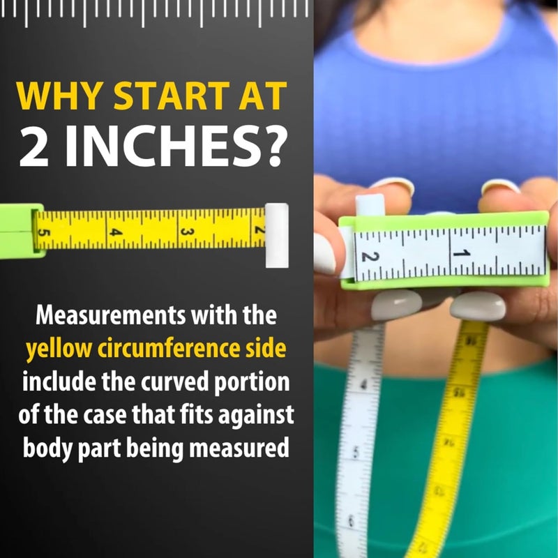 PERFECT MEASURING TAPE شريط قياس مثالي للجسم - شريط قياس قابل للسحب للجسم: الخصر والورك والصدر والذراعين والمزيد! 80 بوصة (أبيض) - Image 4