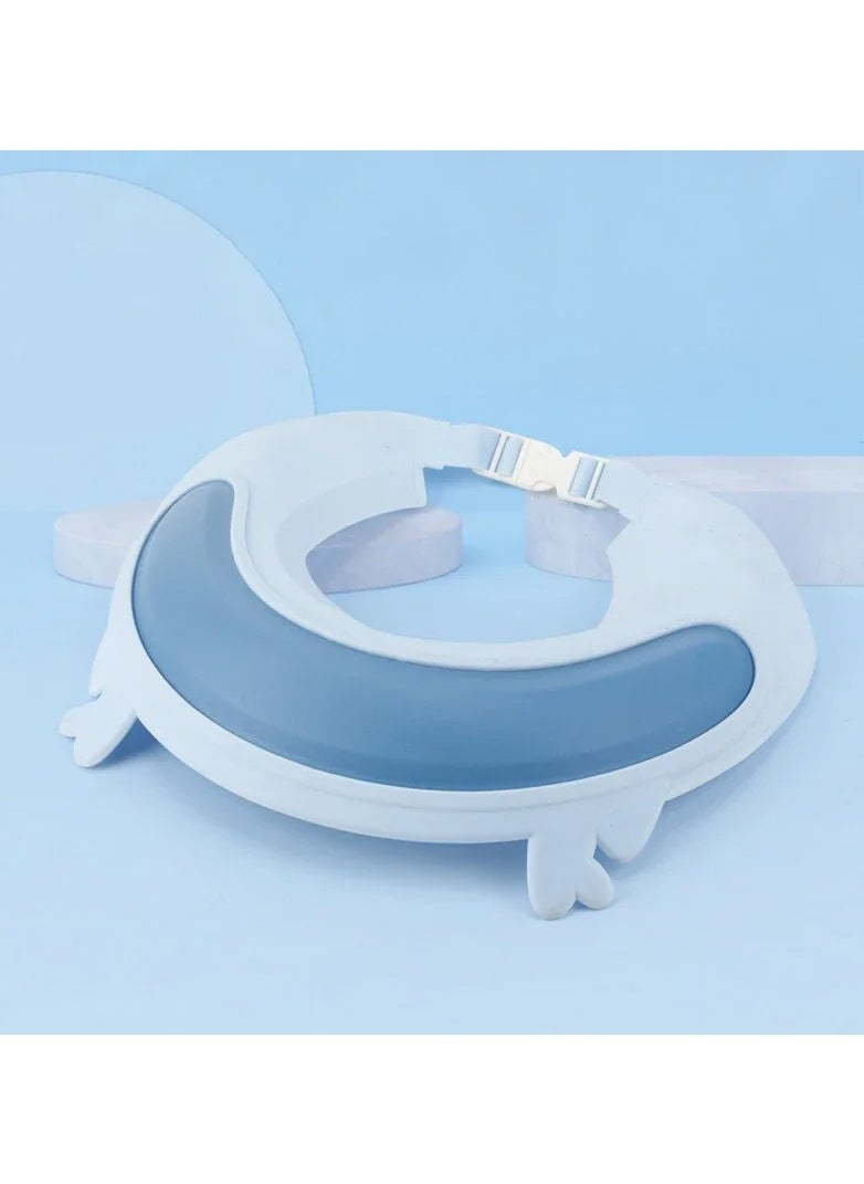 Generic - Baby Shower Cap Elastic Silicone Baby Shower Cap Adjustable Ear Protection Head Cover Baby Shower Cap Shampoo Baby Shower Cap Baby Shower Cap (Blue) - Image 1