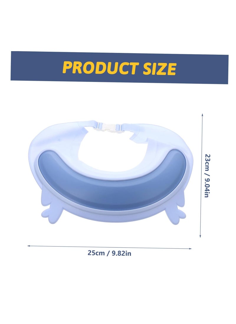 Generic - Baby Shower Cap Elastic Silicone Baby Shower Cap Adjustable Ear Protection Head Cover Baby Shower Cap Shampoo Baby Shower Cap Baby Shower Cap (Blue) - Image 1