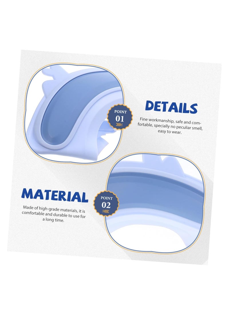 Generic - Baby Shower Cap Elastic Silicone Baby Shower Cap Adjustable Ear Protection Head Cover Baby Shower Cap Shampoo Baby Shower Cap Baby Shower Cap (Blue) - Image 1