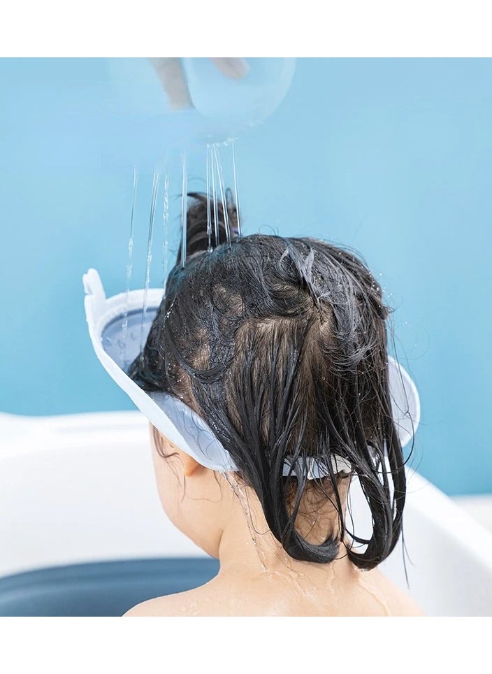 Generic - Baby Shower Cap Elastic Silicone Baby Shower Cap Adjustable Ear Protection Head Cover Baby Shower Cap Shampoo Baby Shower Cap Baby Shower Cap (Blue) - Image 1