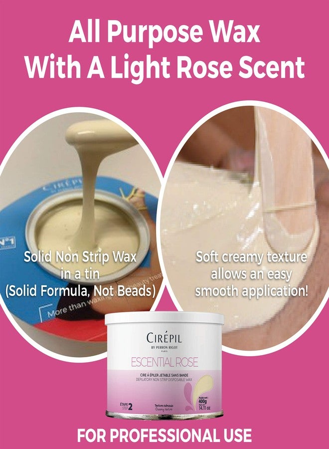 Cirepil - Escential Rose - 400g / 14.11 oz Hard Wax Tin - Creamy Stripless Wax for Sensitive Areas - Effective on Short & Shaved Hair - Professional Body & Bikini Depilatory Refill - Image 4