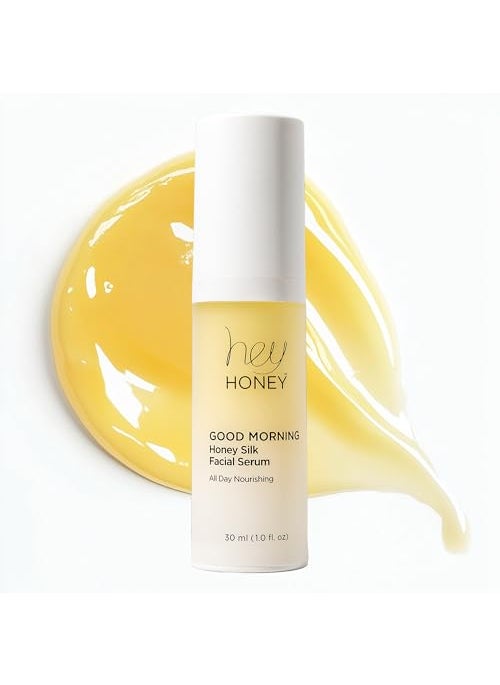 Hey Honey Hey Honey Skincare Good Morning Honey Silk Facial Serum for True Glow | Vitamin C Fast Acting Skin Hydrator and Skin Barrier Protector | with Hyaluronic Acid Serum | 1 oz 