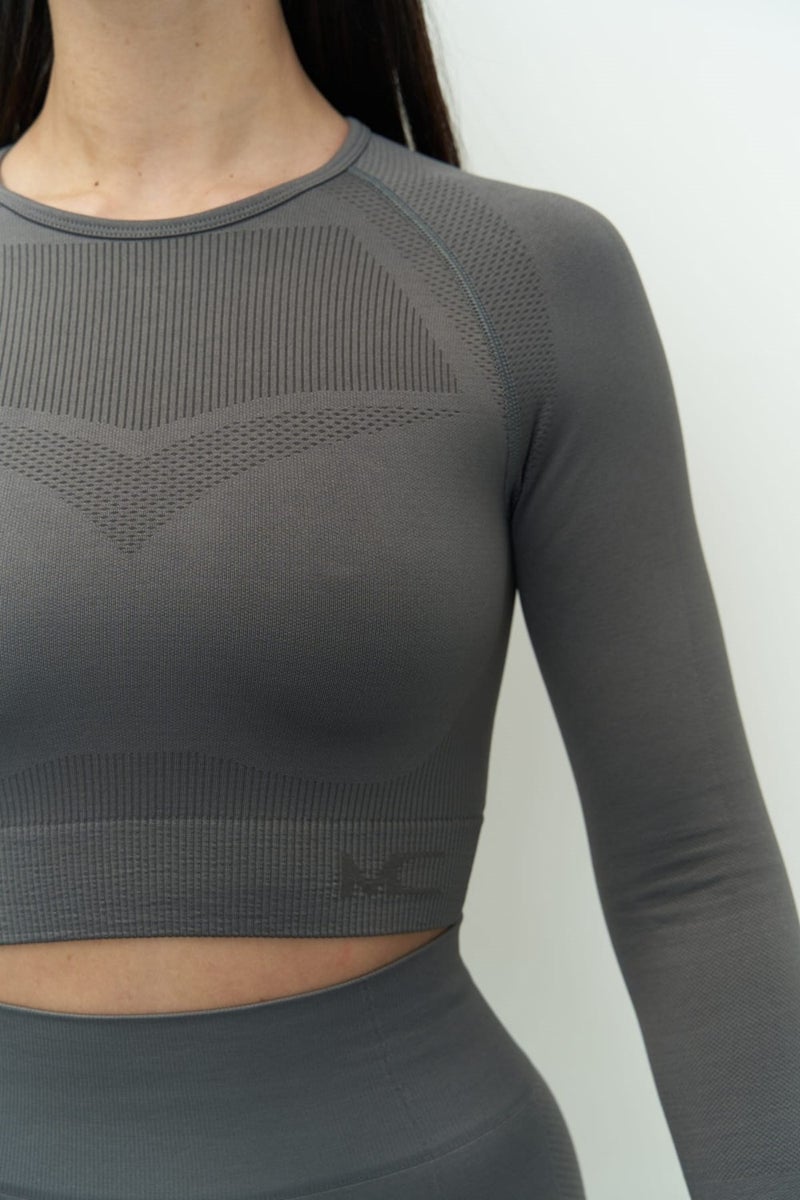 Mai Sandra Smoked Long Sleeve Crop  - Image 2