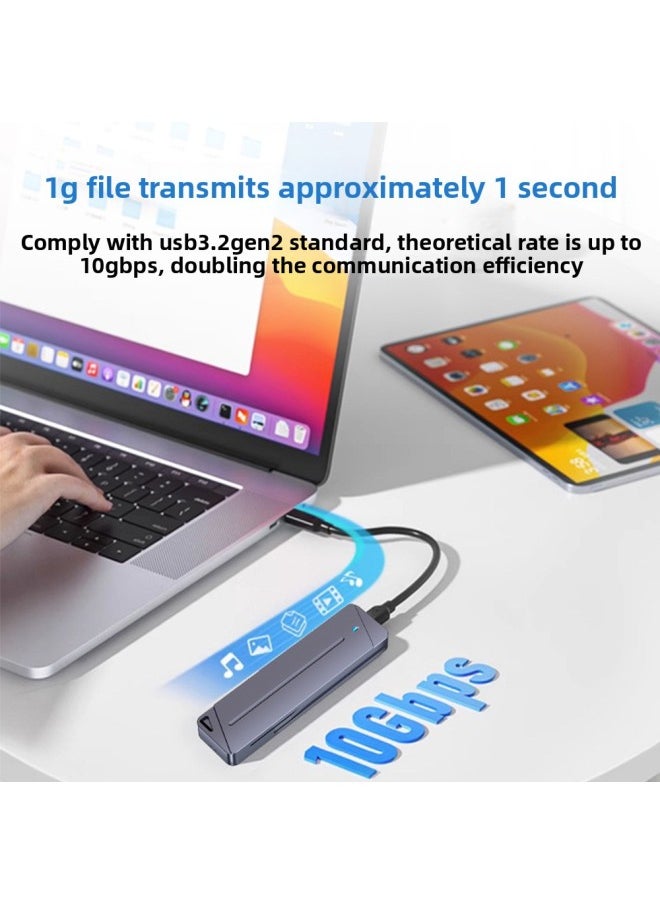 M.2 Hard Disk Box NVMe Hard Disk Box External NGFF/SATA Dual Protocol Metal Body Mobile Solid State Hard Disk Box-Color:DEM041 NVME Protocol  - Image 3