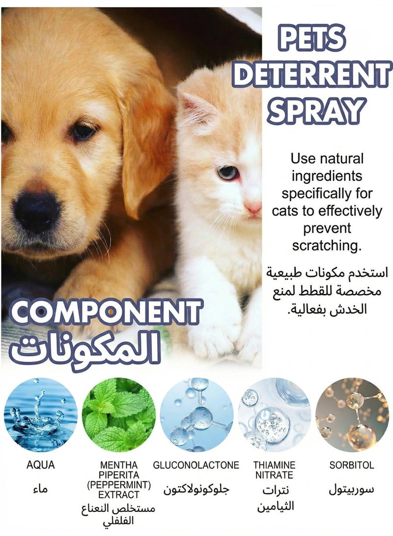 Natural Cat Deterrent Spray 50ml Plant Extracts Cat Repellent Spray No Scratch Furniture Protector Indoor Training Aid for Cats Unscented Safe Formula - Image 3