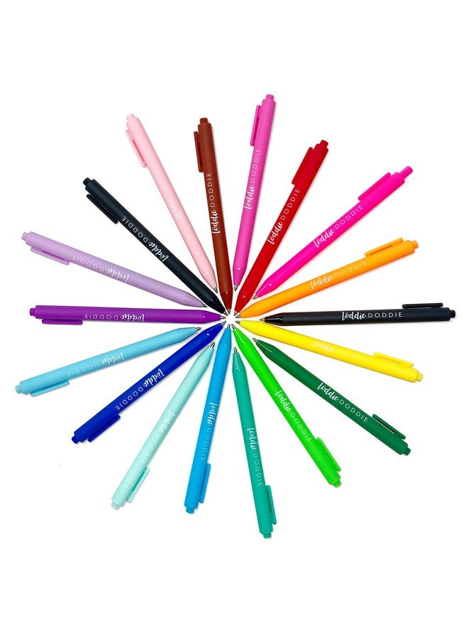 Loddie Doddie Retractable Gel Pens With Satin Barrel Fine Point 18 Bright Color Pens For Bullet Style Journals Notebooks Planners Calendars Notes & Drawing Use At Home Office School Crafts  - Image 5