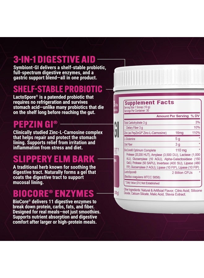 PEScience Complete-GI Gut Health Powder, Raspberry, Probiotics for Women and Men, Digestive Enzymes, Prebiotic Fiber, L Glutamine, Zinc Carnosine, 30 Servings - Image 3