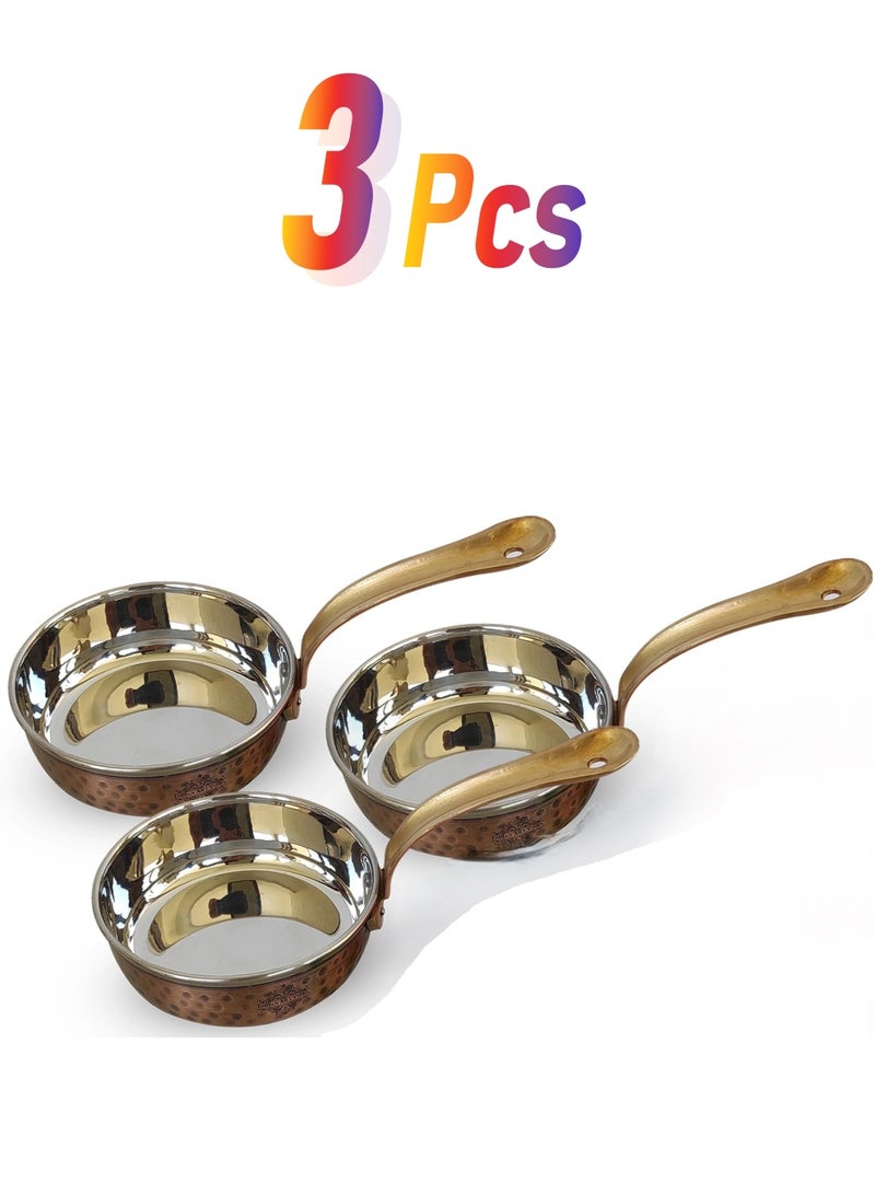 Bin Shihon 3pc high quality hammered copper serving pot cassrole Available in several sizes - Image 1